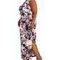 Vestido feminino com estampa floral e babados, roxo, tamanho 16W
