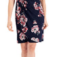 Vestido feminino Connected com manga curta e aba lateral, azul, tamanho 4, pequeno
