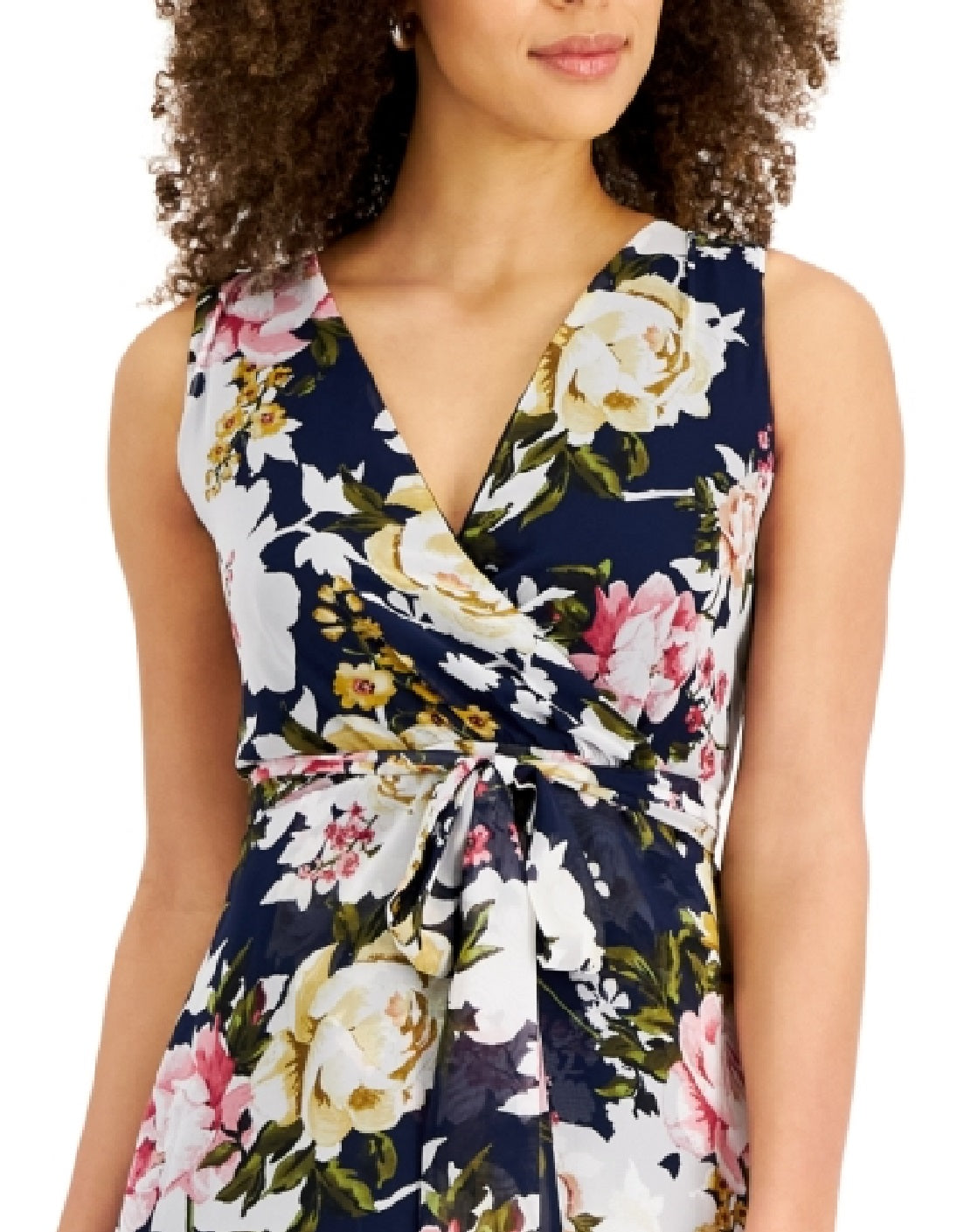 Vestido feminino Connected em camadas de chiffon com ajuste evasê, azul, tamanho 8, pequeno
