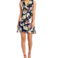 Vestido feminino Connected em camadas de chiffon com ajuste evasê, azul, tamanho 8, pequeno
