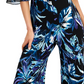 Macacão feminino Cold Shoulder estampado azul tamanho 8 da Connected