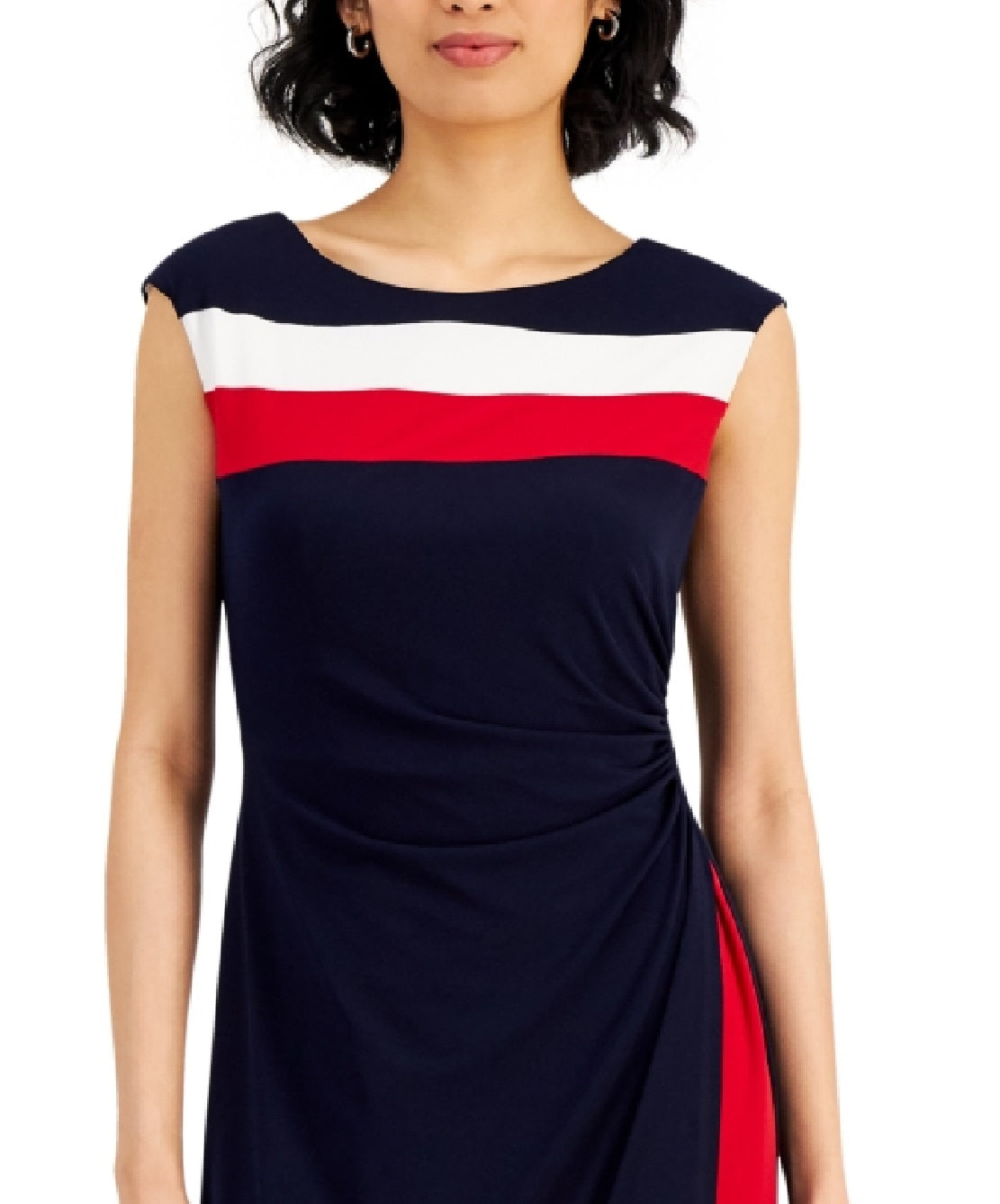 Vestido tubinho com blocos de cores da Connected Women's, vermelho, tamanho 12