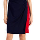 Vestido tubinho com blocos de cores da Connected Women's, vermelho, tamanho 12