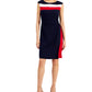 Vestido tubinho com blocos de cores da Connected Women's, vermelho, tamanho 12