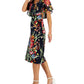 Vestido midi popover estampado feminino conectado, azul, tamanho 8, pequeno