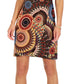 Vestido feminino com estampa e argola lateral, marrom, tamanho 14, pequeno