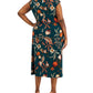 Vestido midi com decote canoa estampado feminino Connected, verde, tamanho 22W