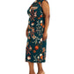 Vestido midi com decote canoa estampado feminino Connected, verde, tamanho 22W