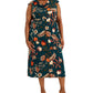 Vestido midi com decote canoa estampado feminino Connected, verde, tamanho 22W