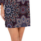 Vestido feminino Connected de chiffon estampado, justo e evasê, roxo, tamanho 8, pequeno