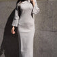 Mima Rosso - Cable Knit Bell Sleeve Dress