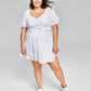 E agora este vestido feminino moderno com corte em camadas e flare, tamanho 4X