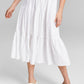 E agora este vestido longo de algodão com decote em V e bolinhas, tamanho X-G, branco