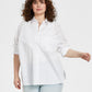 E agora esta camisa feminina grande de algodão branca tamanho 0X