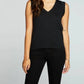 Chaser - GAUZE JERSEY ROLLED ARMHOLE V NECK MUSCLE TANK
