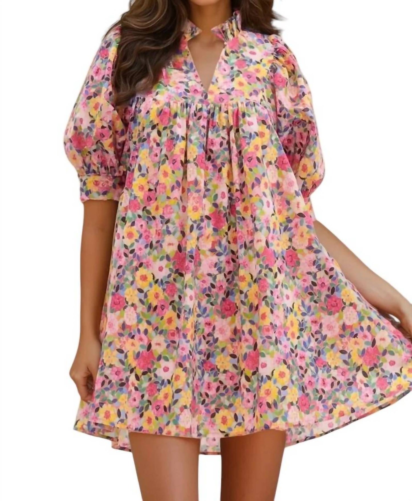 Entro - Angela Floral Print Mini Dress