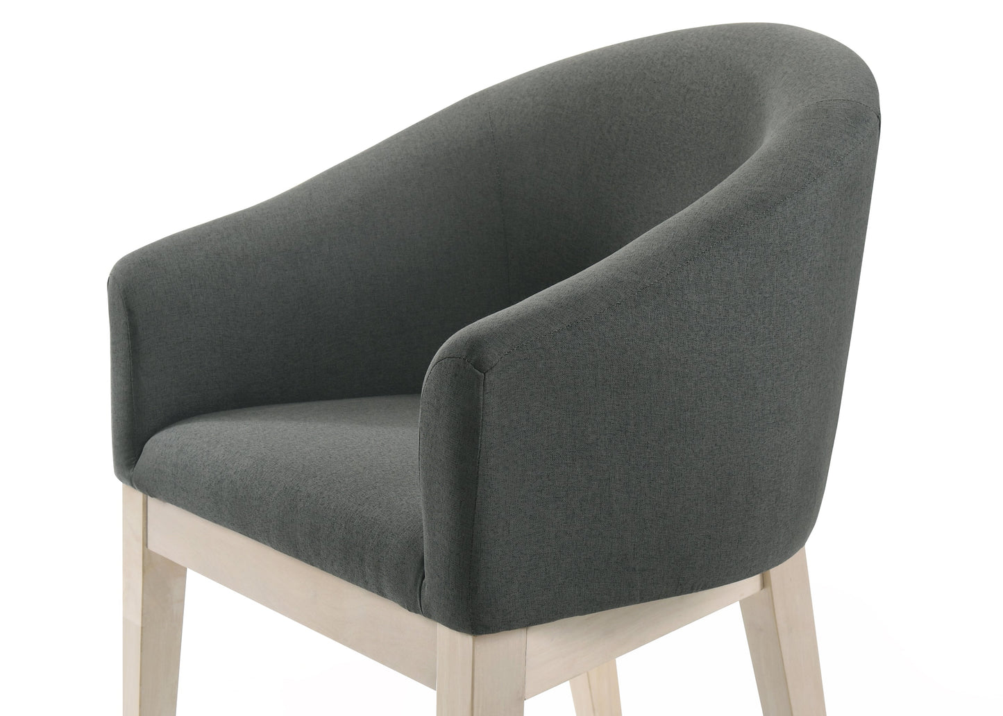 Neroli Set of 2 Gray Fabric Barrel Accent Chairs