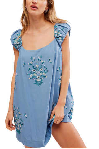 Free People - MINI VESTIDO DE FLORES SILVESTRES