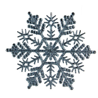 24ct Glittered Snowflake Christmas Ornaments  Blue
