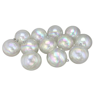 12Piece Shatterproof Clear Iridescent Christmas Ball Ornaments