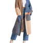 Elan - Long Colorblock Duster Sweater with Pockets