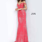 Jovani - Off the Shoulder Fitted Prom Dress