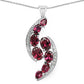 7.29 Carat Genuine Rhodolite & White Topaz .925 Sterling Silver Pendant