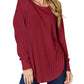Basic Bae - Chic Ribbed Round Neck Slit Tee