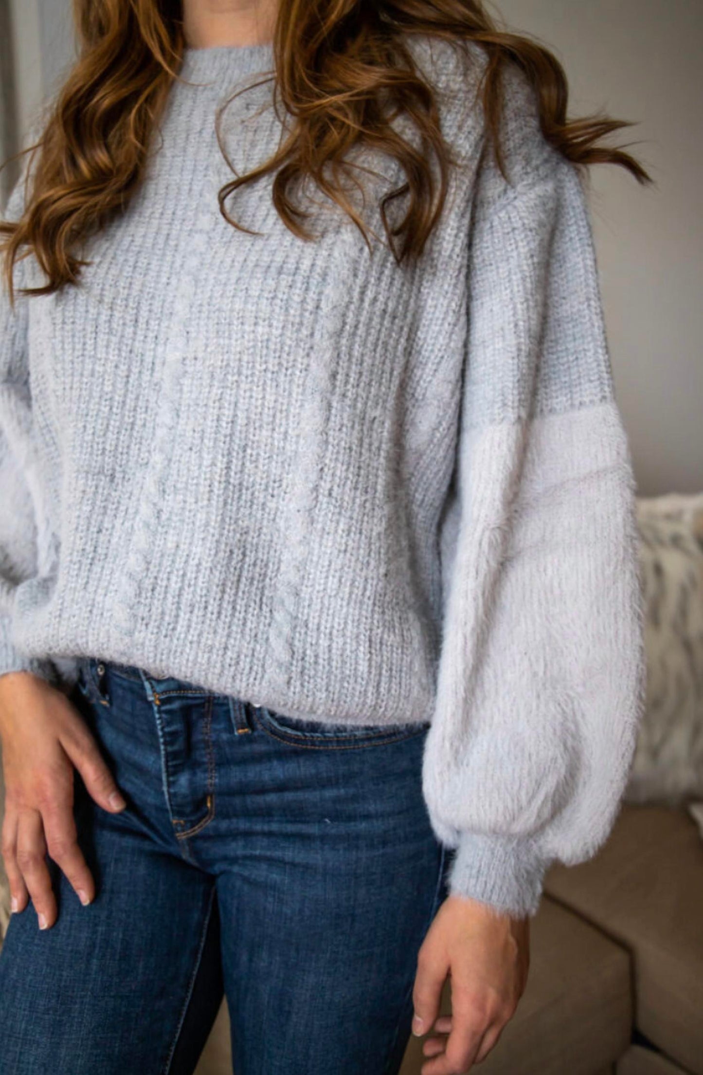 Aakaa - 3/4 Balloon Sleeve Sweater
