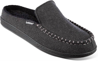 Isotoner - Pantufas masculinas Grady Mocassim com capuz e lã sintética