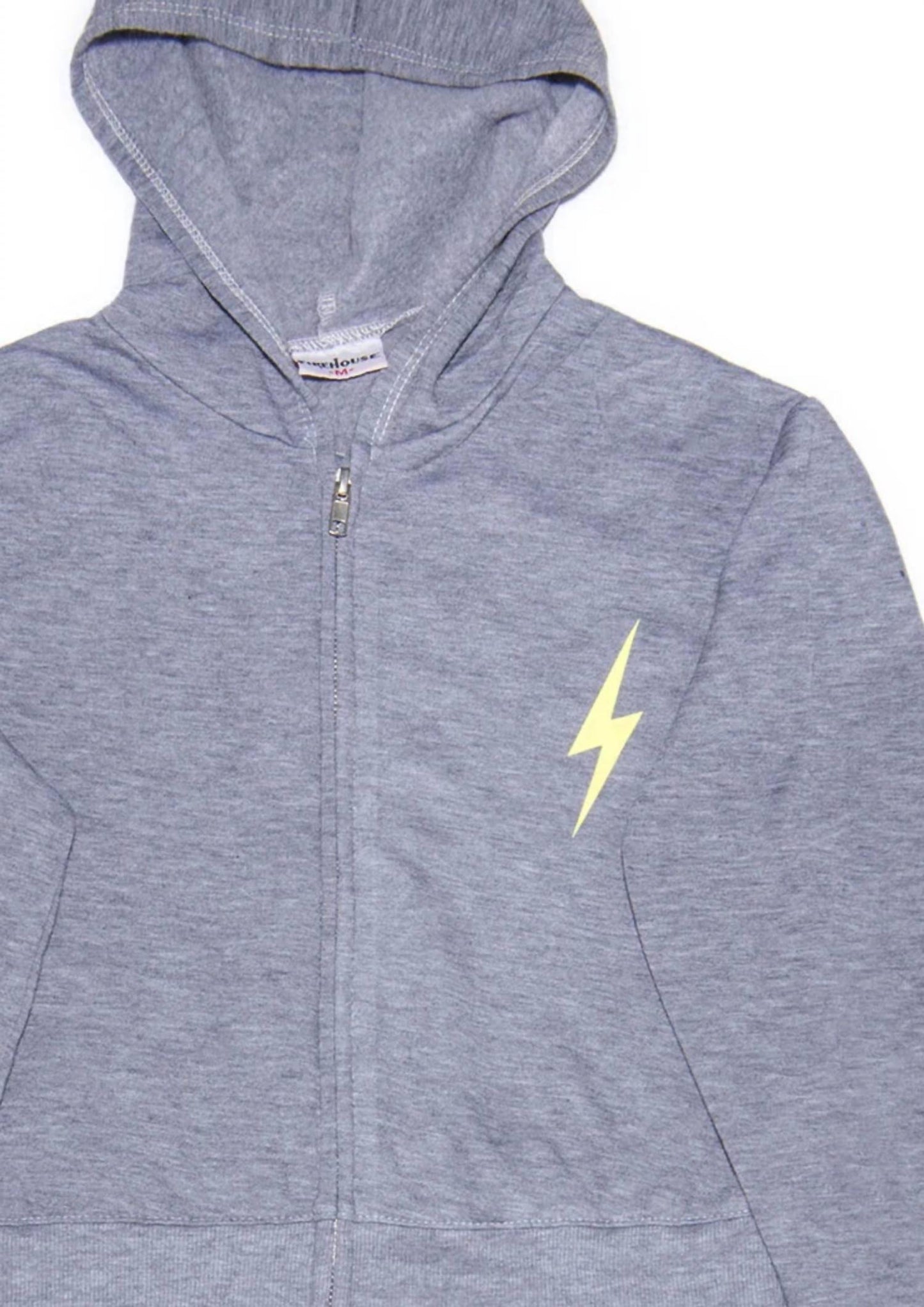 Firehouse - Girl's Neon Yellow Bolt Zip Hoodie