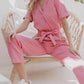 Blue B - Utility Twill Stretch Tie Front Rhinestone Jumpsuit