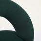 Velvet Fabric Dining Chair with Curved Backrest and Golden Metal Legs