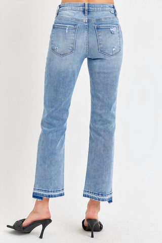 Risen - Calça Jeans Cintura Média Lavagem Clara