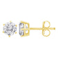 18K Yellow Gold 1-1/2 Cttw Round Brilliant-Cut Near Colorless Diamond Classic 6-Prong Stud Earrings (H-I Color, I1-I2 Clarity)