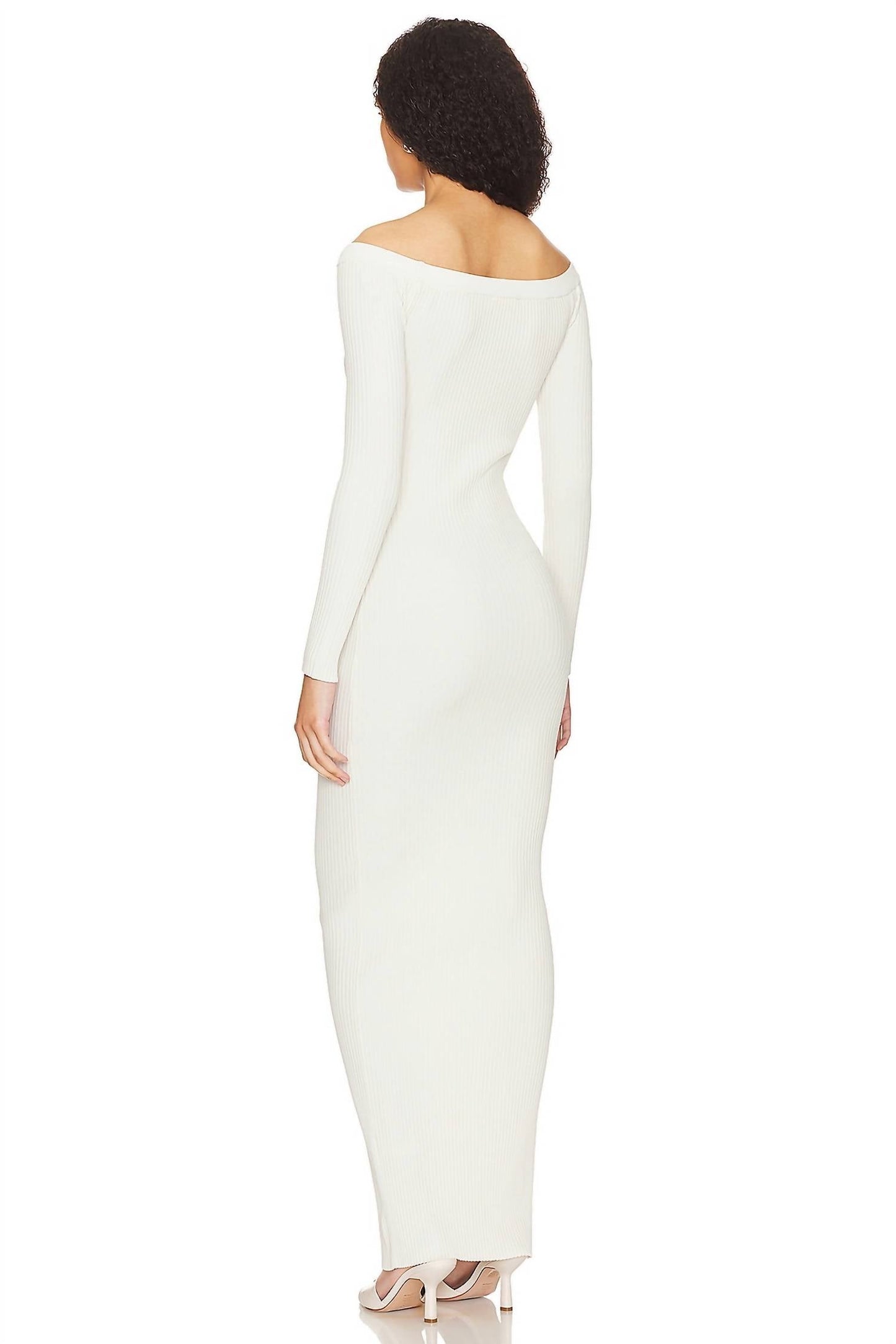 Good American - Rib Shine Off Shoulder Maxi Dress