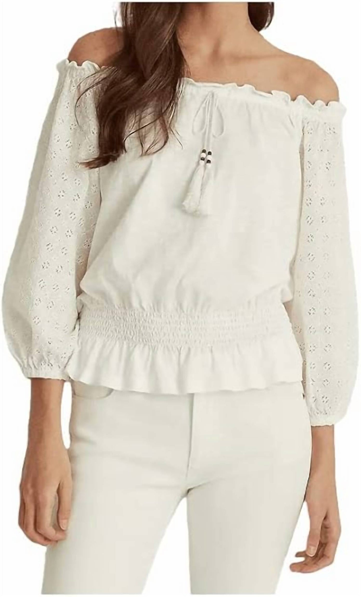 Ralph Lauren - Off Shoulder Puff Sleeve Blouse