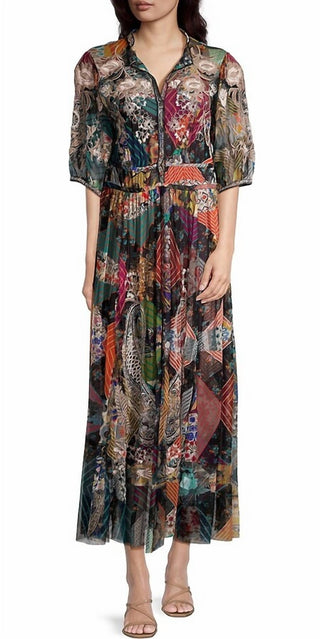 Johnny Was - Vestido Kiara Patchwork Mesh
