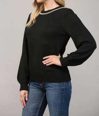 Fate - Chain Trimmed Open Back Sweater