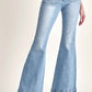 Risen - High Rise Patched Pocket Front Flare Jeans