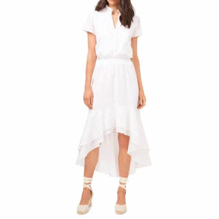 1.State - Vestido midi de cintura alta e baixa com franzido