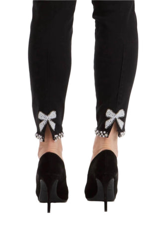 Frank Lyman - Calça Jeans Slim com Detalhe de Laço de Pérola