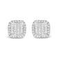 10K White Gold Invisible Set 1/2 Cttw Diamond Composite and Halo Stud Earrings (H-I Color, I1-I2 Clarity)