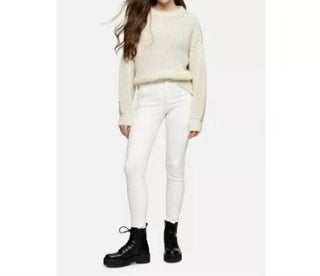 Topshop - Calça Jeans Skinny Jamie Off com Costura Contrastante e Cintura Alta