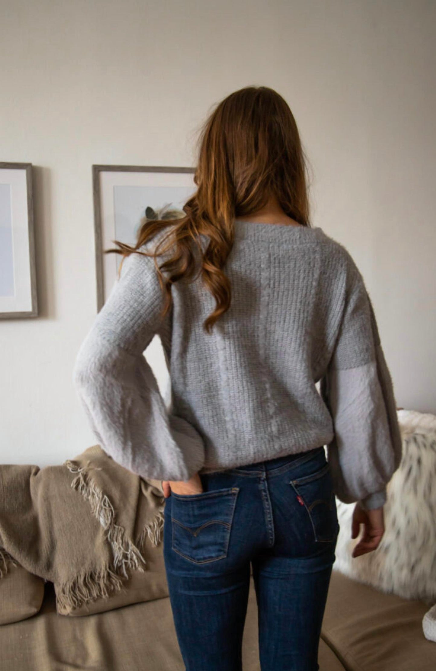 Aakaa - 3/4 Balloon Sleeve Sweater
