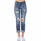 Judy Blue - Mid Rise Cuffed Boyfriend Fit Jeans
