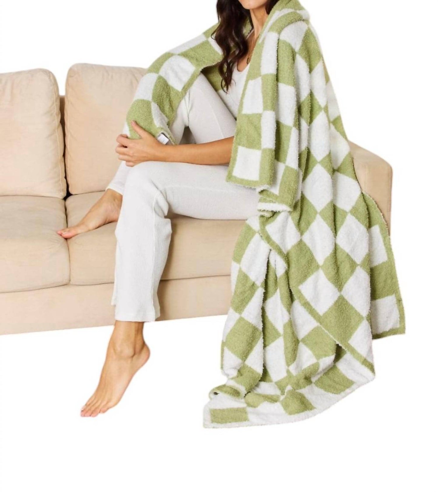 Trendsi - Cuddley Checkered Throw Blanket 50"X70"