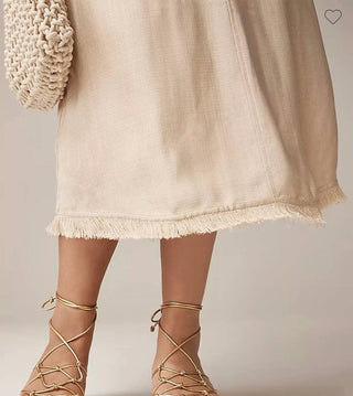 J.Crew - Vestido com franjas em sarja brilhante