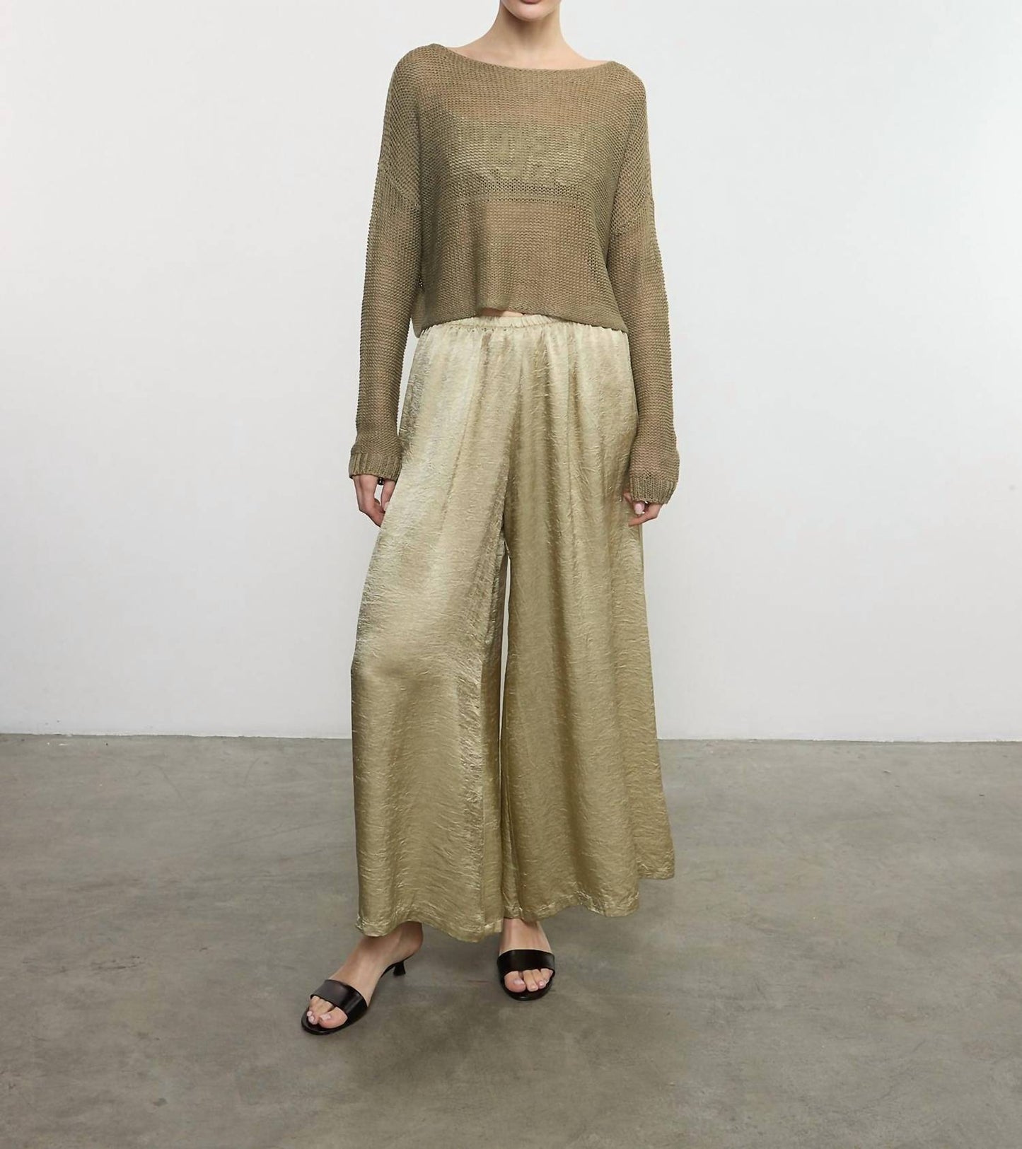 Enza Costa - TEXTURED SATIN PALAZZO PANT