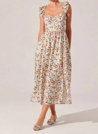 Astr - Vestido midi com bustiê floral Wedelia